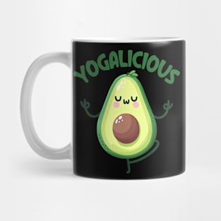 Funny Kawaii Chibi Yogalicious Avocado Pose Mug